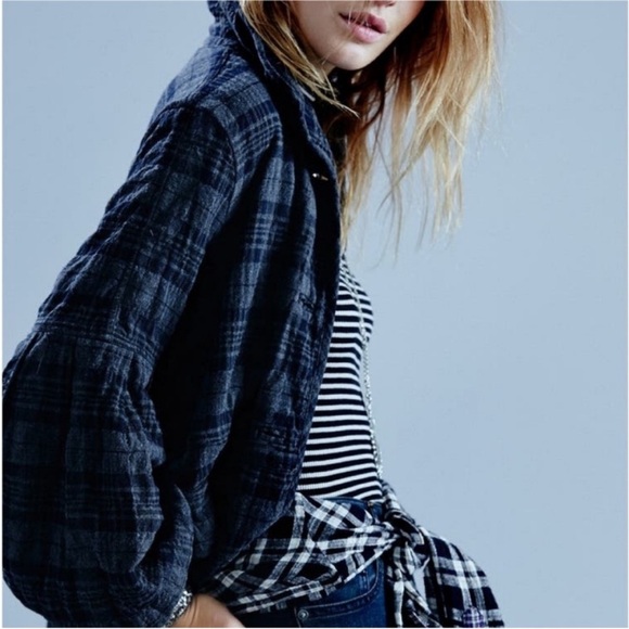 RARE! Free People Plaid Victorian jacket sz xs - Picture 8 of 16